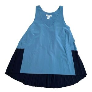 Athleta Women’s Dress Shirt-SP pleated Green Black  EUC